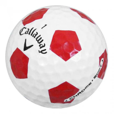 Callaway Chrome Soft Truvis White/Red Pattern - AAA Grade Used Golf Balls