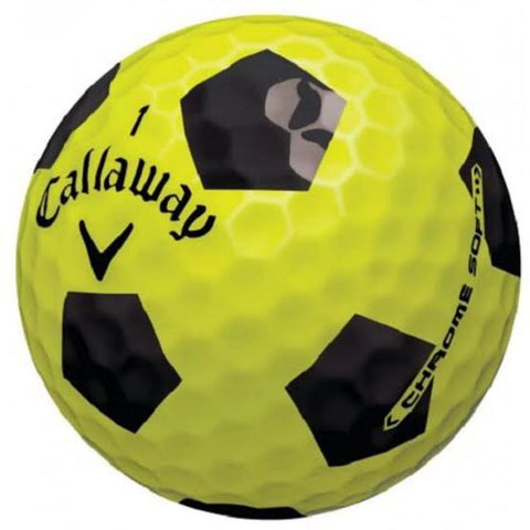Callaway Chrome Soft Truvis Yellow/Black Pattern - AAA Grade Used Golf Balls